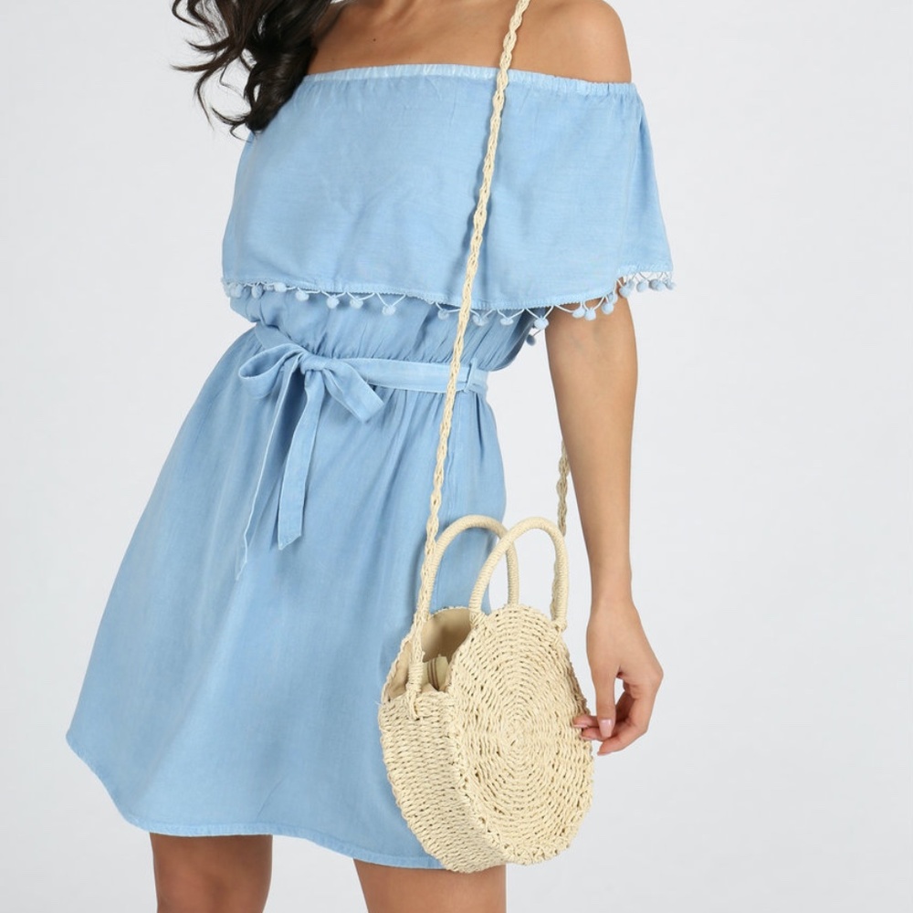 NWT Off the Shoulder Chambray Dress